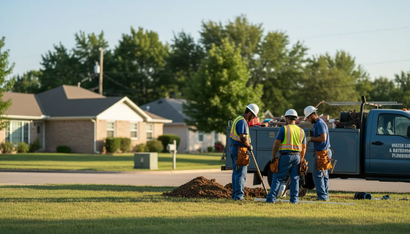 Residential water line and bathroom plumbing service in Inwood, IA